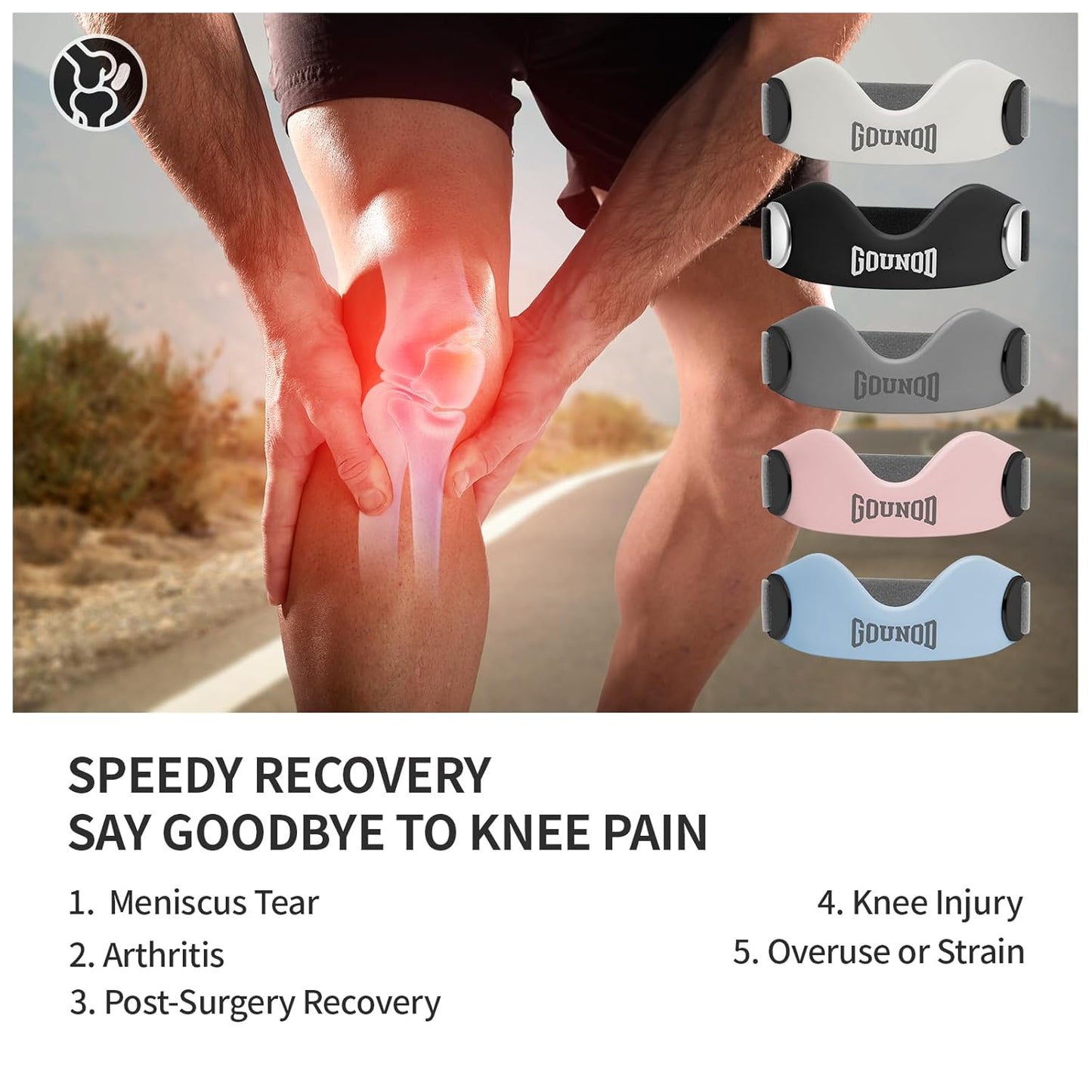 Patellar Support Straps For Knee Pain (2 Straps Included)